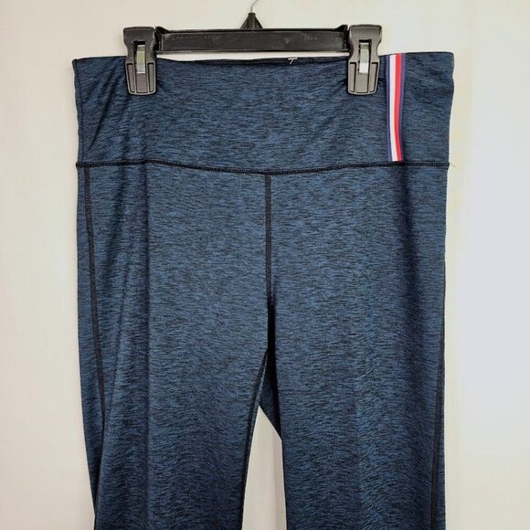 TOMMY HILFIGER SPORT Yoga Pants High Rise Flared BLUE size M Athletic Athleisure - Picture 5 of 9